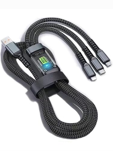 3 in 1 USB Cable For Fast Charging & Data Sync -black color