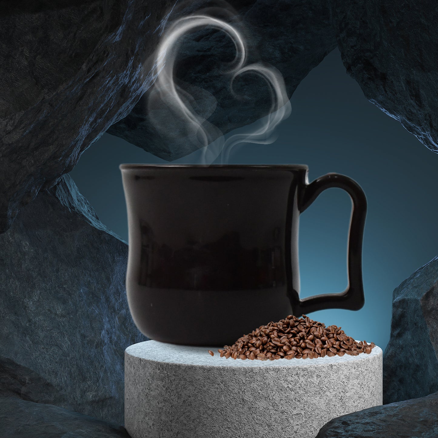 Premium Plastic Coffee Tea Cups Mug With Handle (1 Pc With Color Box Black)