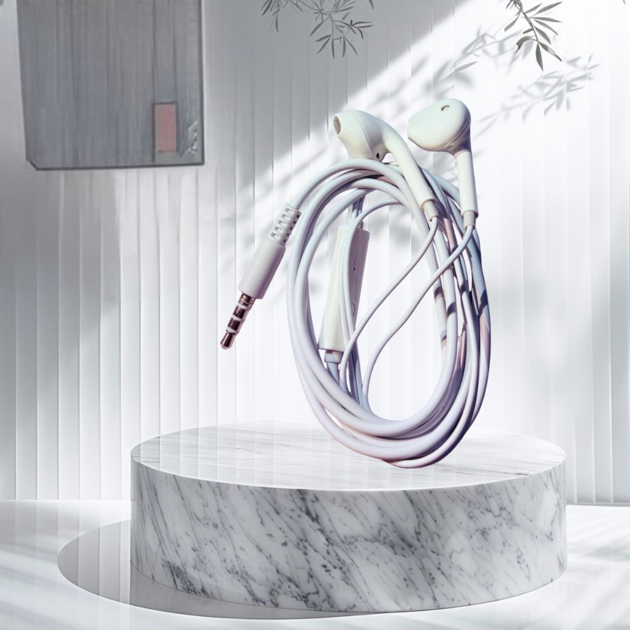 Wired Earphones with Inline Control, 3.5mm Jack, White