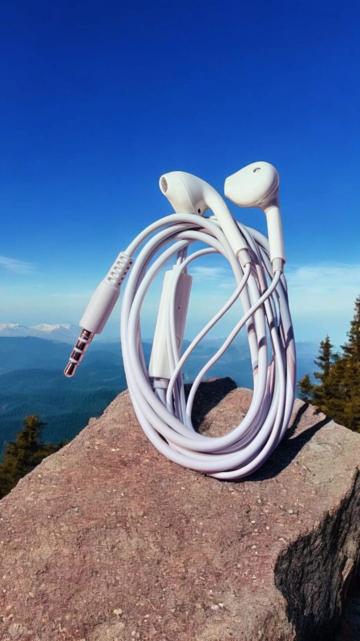 Wired Earphones with Inline Control, 3.5mm Jack, White