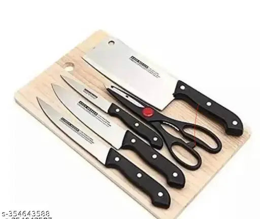 ss knife set with chopping board